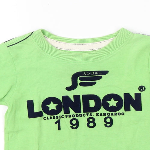 Kangaroo Boys Green  Cotton Basic T-Shirt Size S Round Neck
