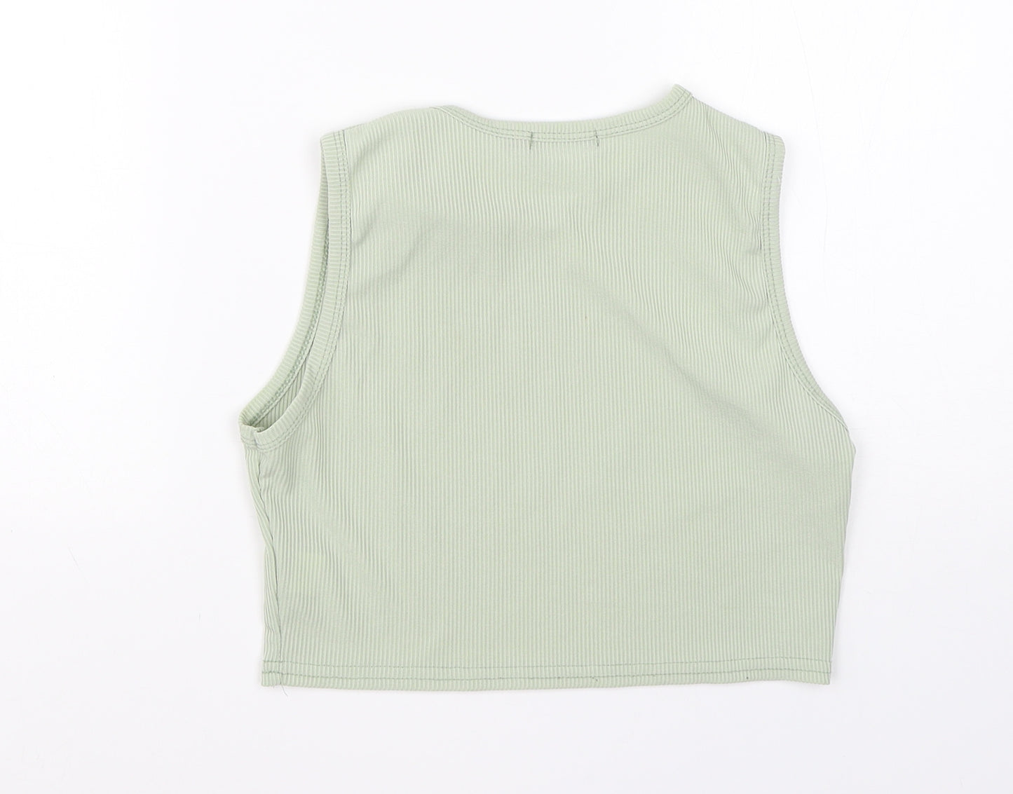 I SAW IT FIRST Womens Green  Polyester Basic T-Shirt Size 10 Round Neck