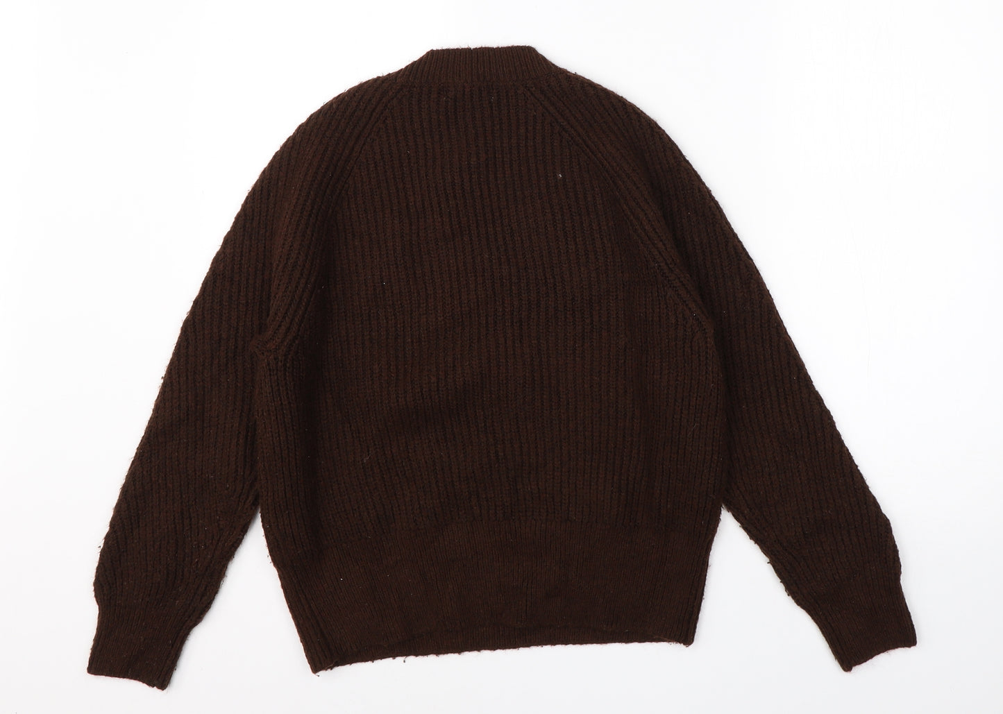 Primark Womens Brown Round Neck  Acrylic Pullover Jumper Size S