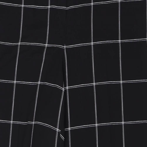 NEXT Womens Black Check Polyester Dress Pants Trousers Size 18 L30 in Regular