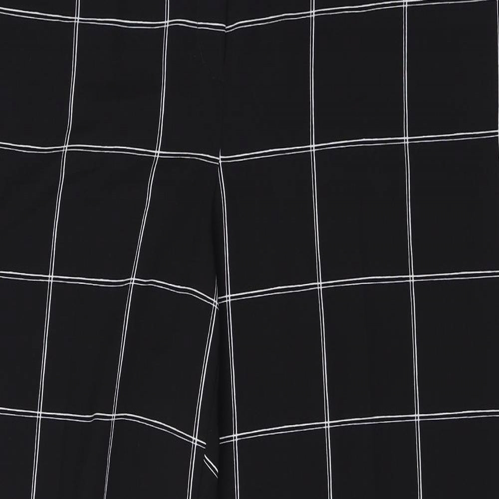NEXT Womens Black Check Polyester Dress Pants Trousers Size 18 L30 in Regular