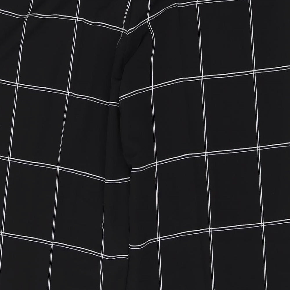 NEXT Womens Black Check Polyester Dress Pants Trousers Size 18 L30 in Regular