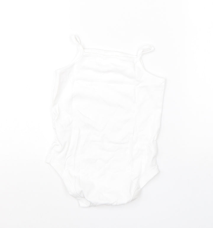 F&F Girls White Cotton Romper One-Piece Size 2-3 Years