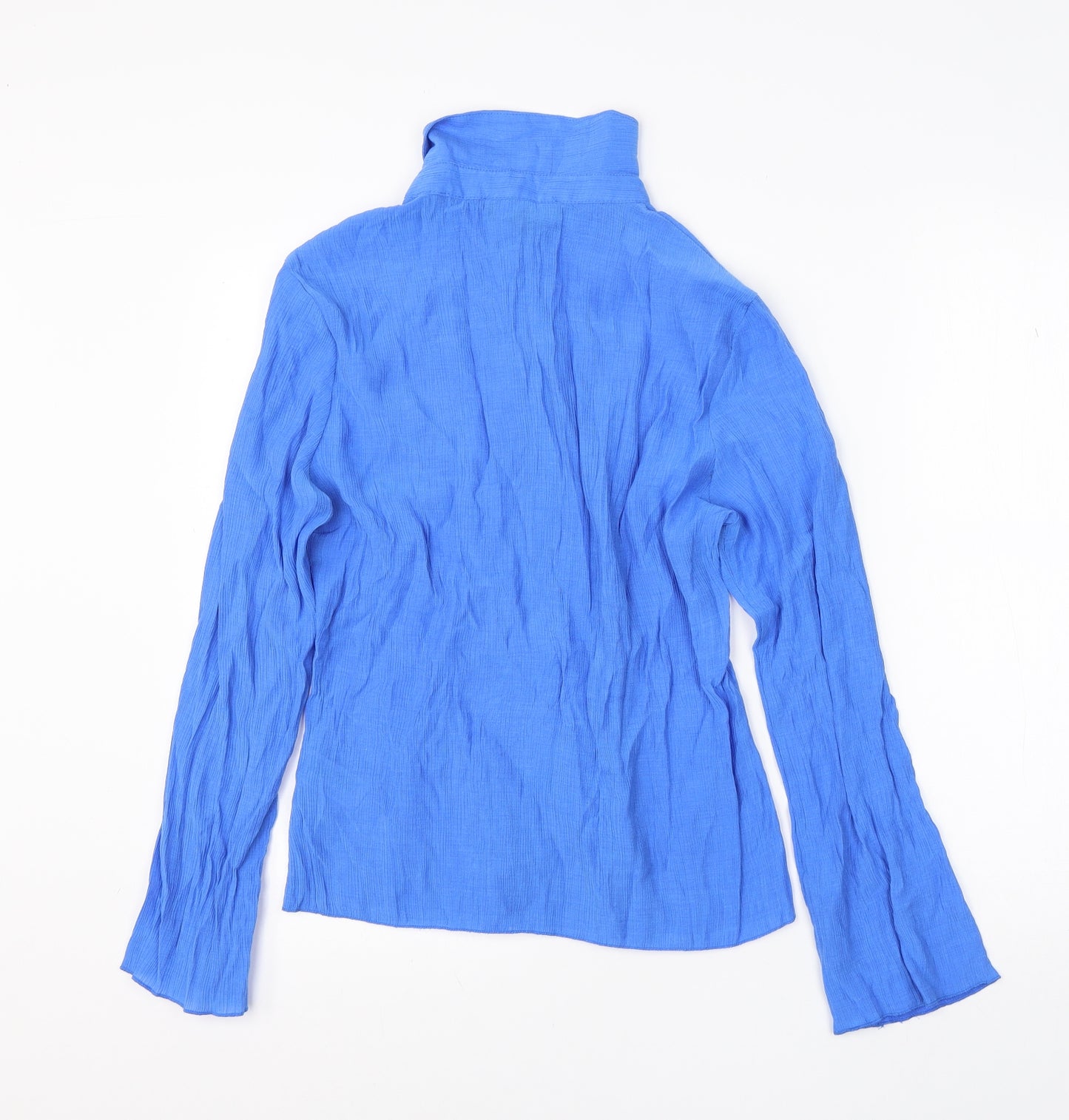 Primark Womens Blue  Viscose Basic Button-Up Size 12 Collared