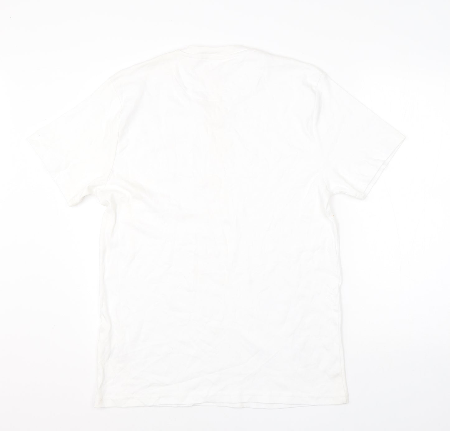 Denim Seventy Three Mens White  Cotton  T-Shirt Size L Round Neck