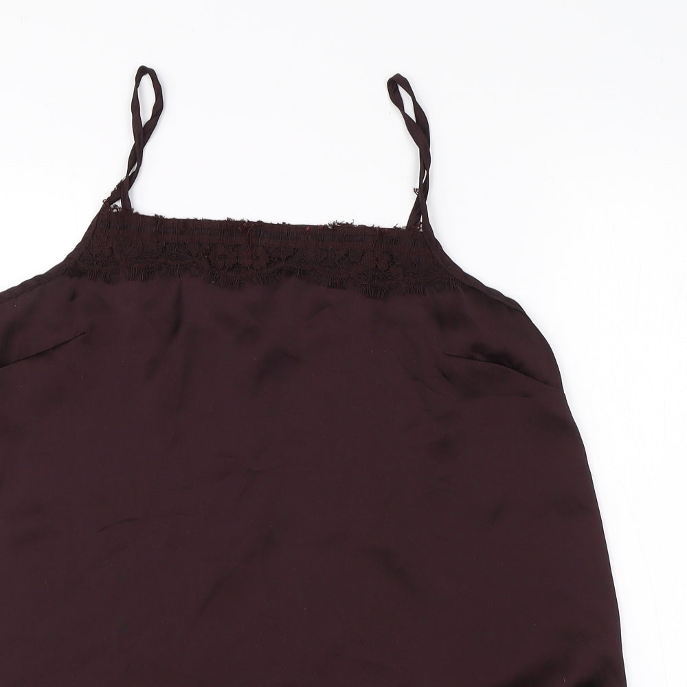 NEXT Womens Brown  Polyester Basic Blouse Size 10 Square Neck