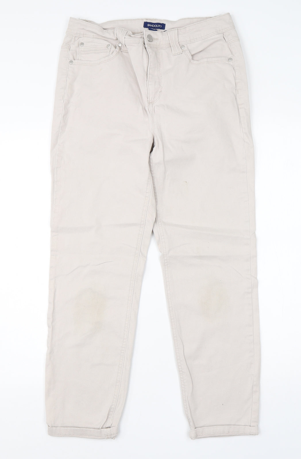 Bandolino Womens Beige  Cotton Cargo Trousers Size 14 L25 in Regular