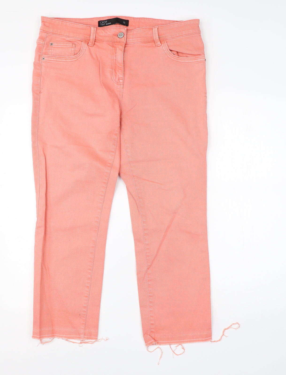 NEXT Womens Pink  Cotton Cropped Jeans Size 16 L24 in Regular