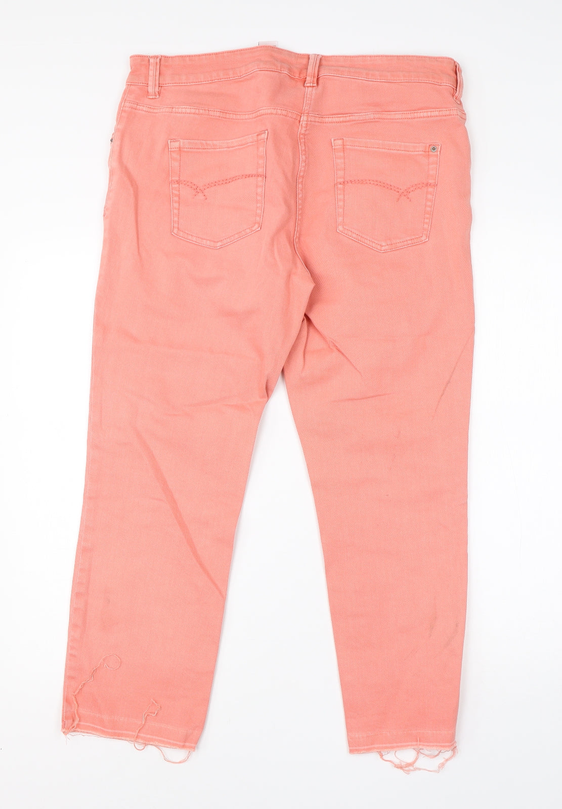 NEXT Womens Pink  Cotton Cropped Jeans Size 16 L24 in Regular
