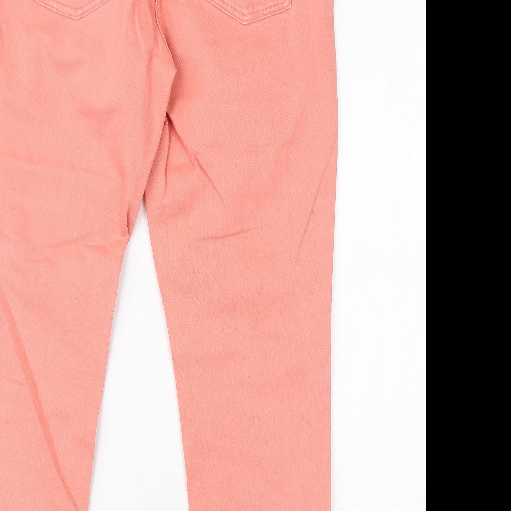 NEXT Womens Pink  Cotton Cropped Jeans Size 16 L24 in Regular