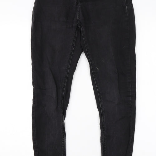 Golddigga Womens Black  Cotton Skinny Jeans Size 10 L24 in Regular