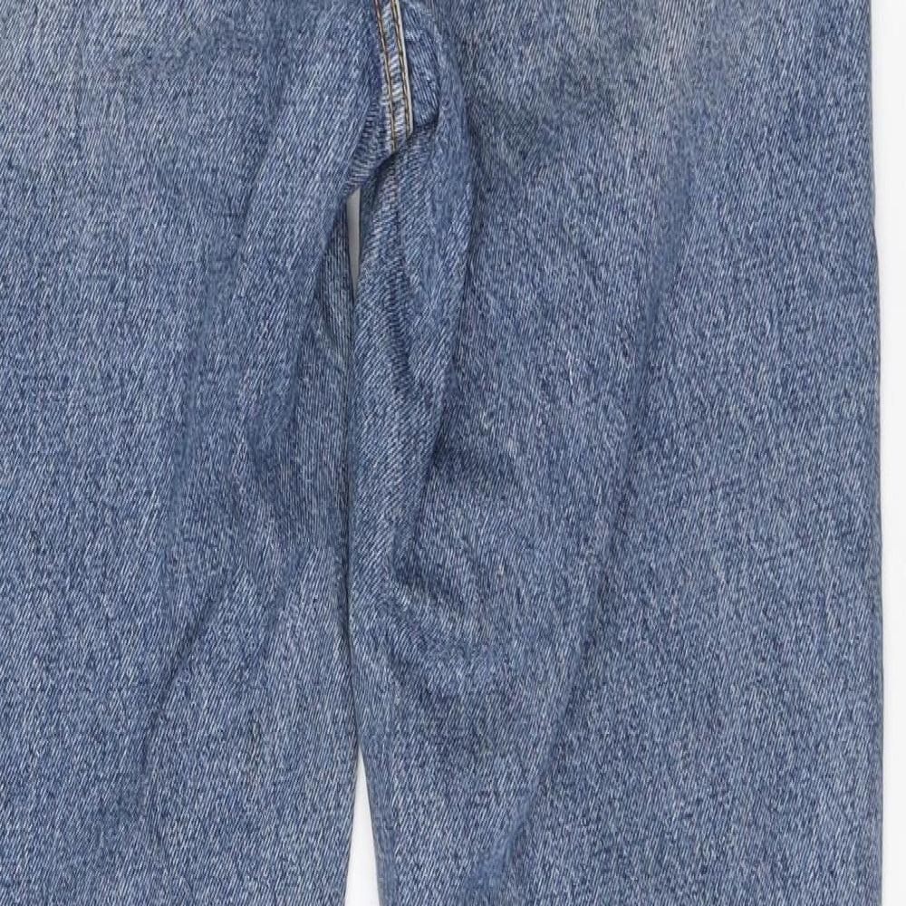 Topshop Womens Blue  Cotton Straight Jeans Size 25 L29 in Regular  - dad
