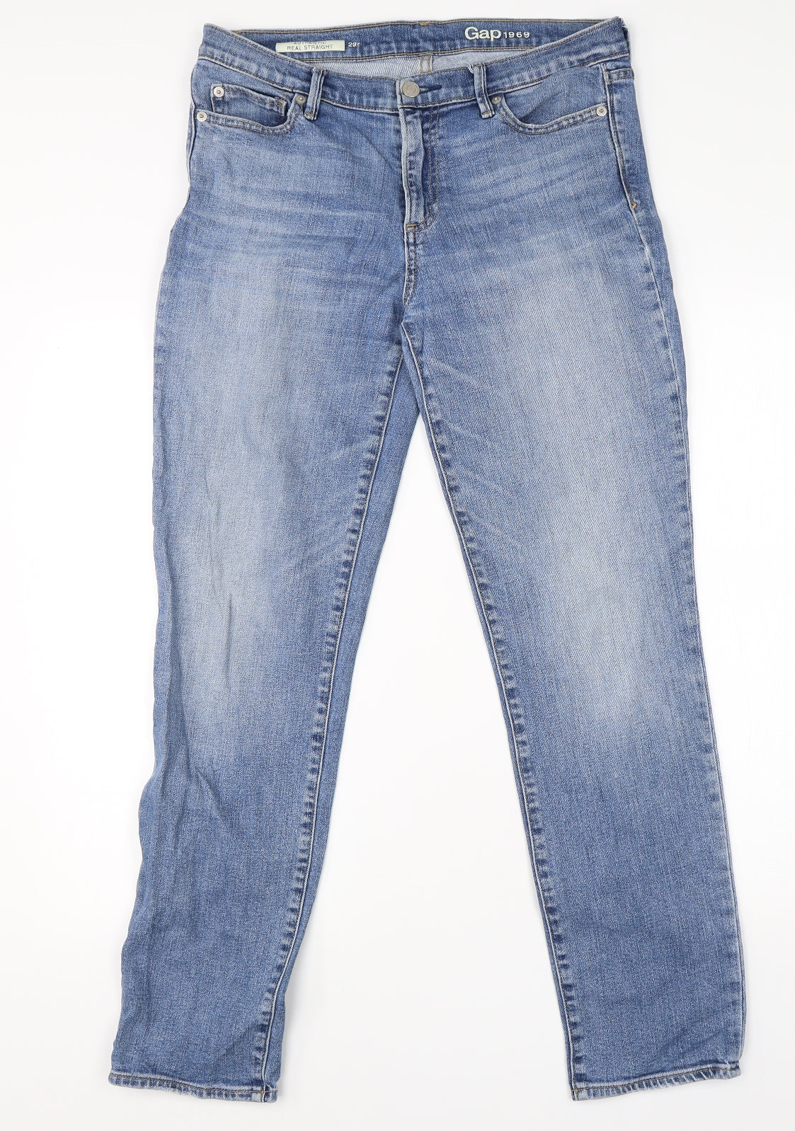 Gap Womens Blue  Cotton Straight Jeans Size 29 L28 in Regular