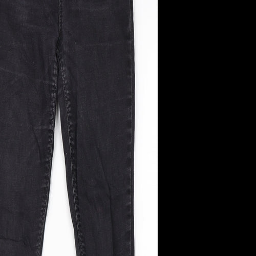 Crop Womens Black  Cotton Skinny Jeans Size 10 L26 in Regular