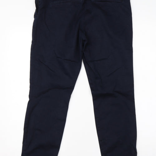 H&M Womens Blue  Cotton Dress Pants Trousers Size 16 L24 in Regular