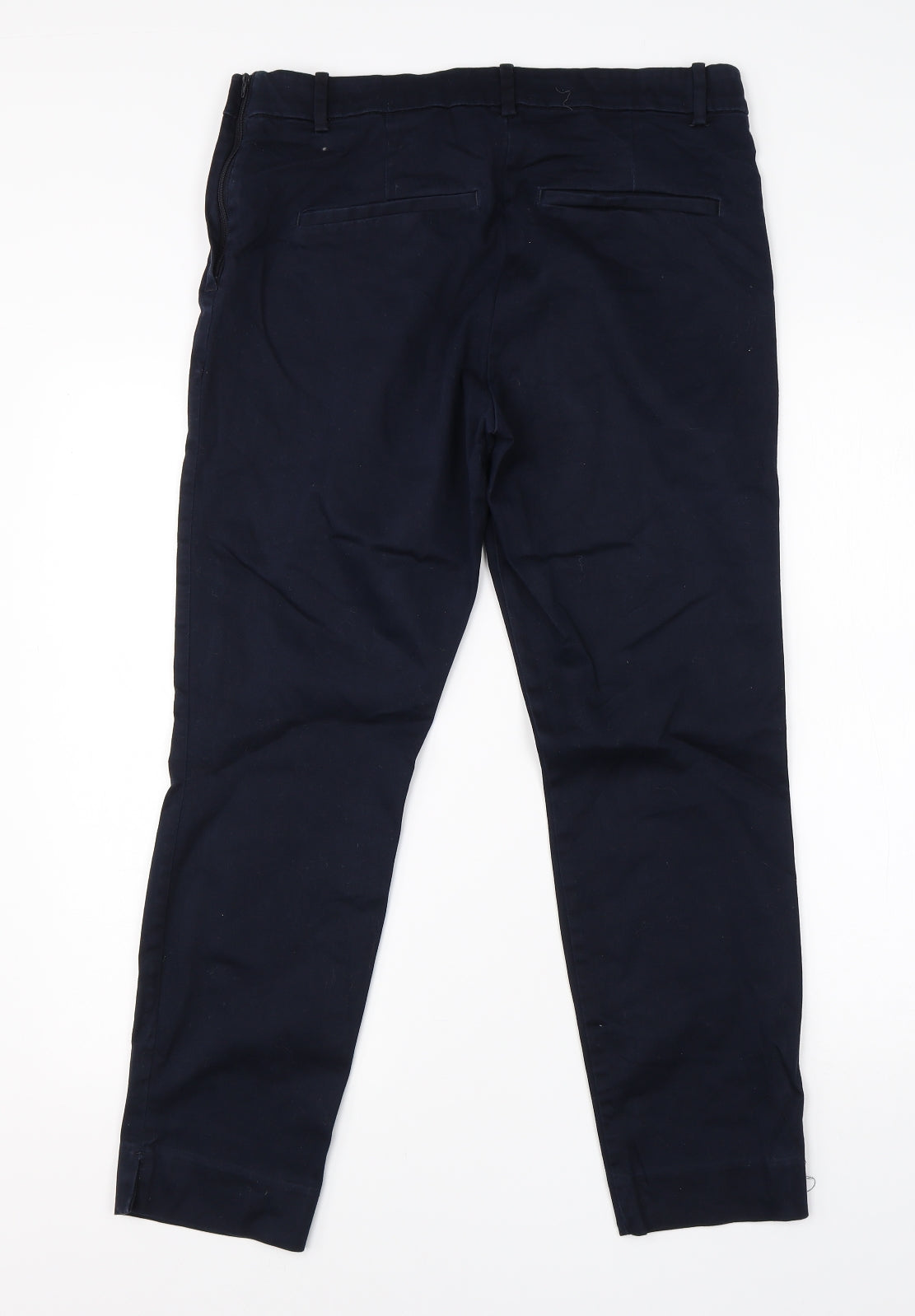 H&M Womens Blue  Cotton Dress Pants Trousers Size 16 L24 in Regular