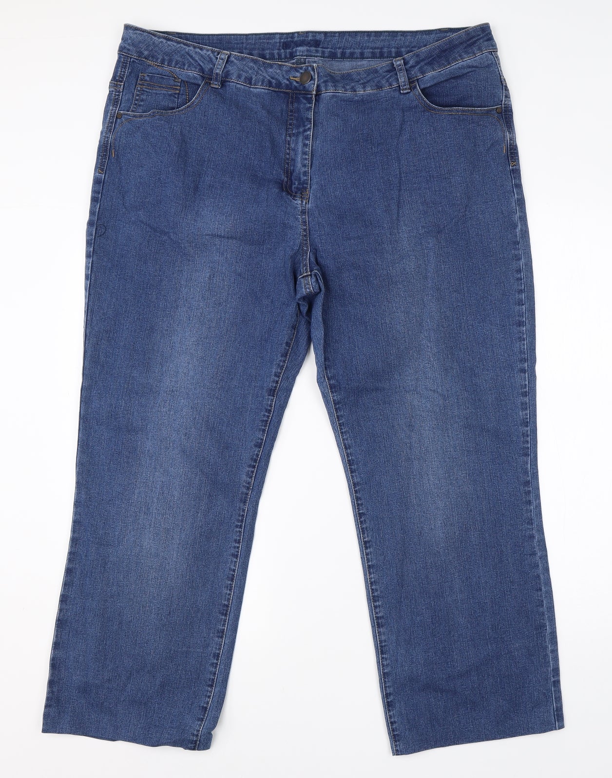 TU Womens Blue  Cotton Cropped Jeans Size 20 L24 in Regular