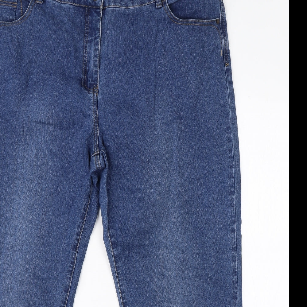 TU Womens Blue  Cotton Cropped Jeans Size 20 L24 in Regular
