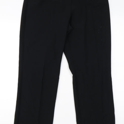 M&S Womens Black  Viscose Dress Pants Trousers Size 12 L26 in Regular