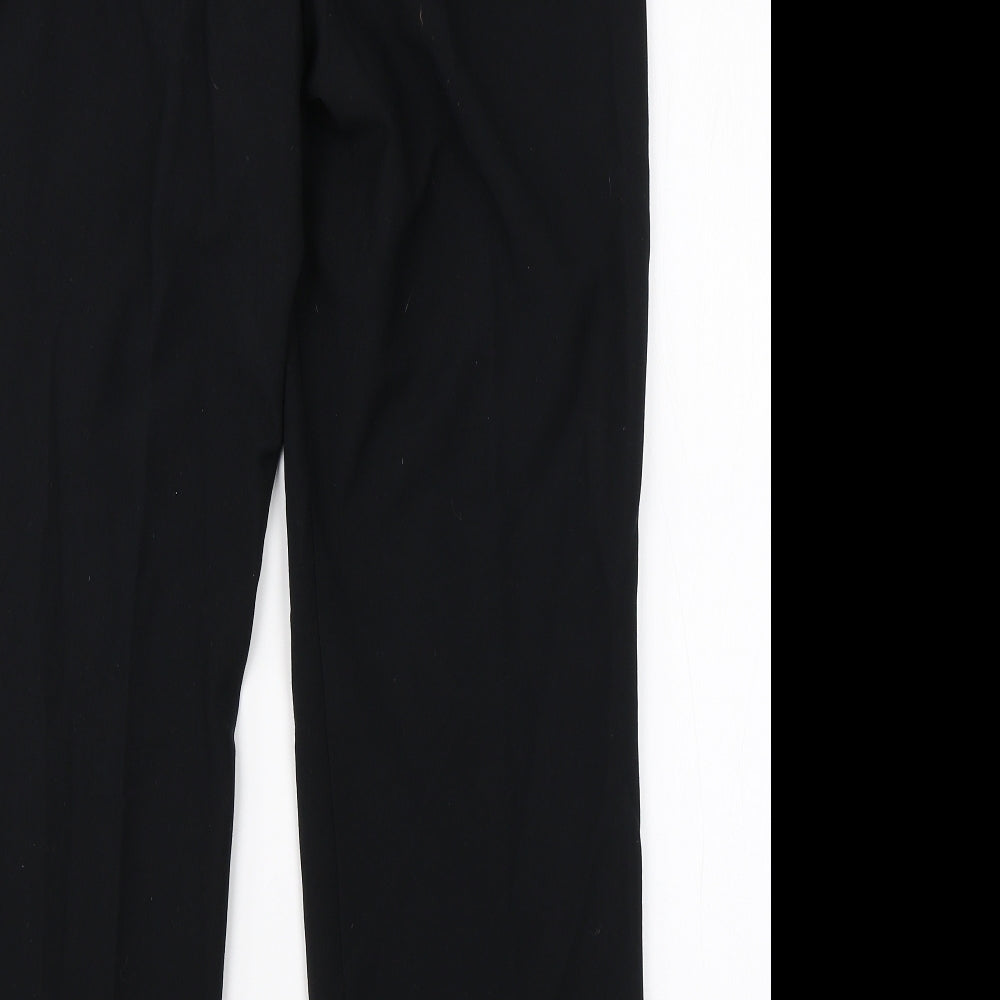 M&S Womens Black  Viscose Dress Pants Trousers Size 12 L26 in Regular