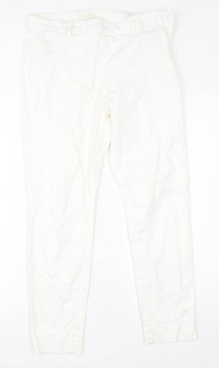H&M Womens White  Cotton Jegging Jeans Size 12 L26 in Regular