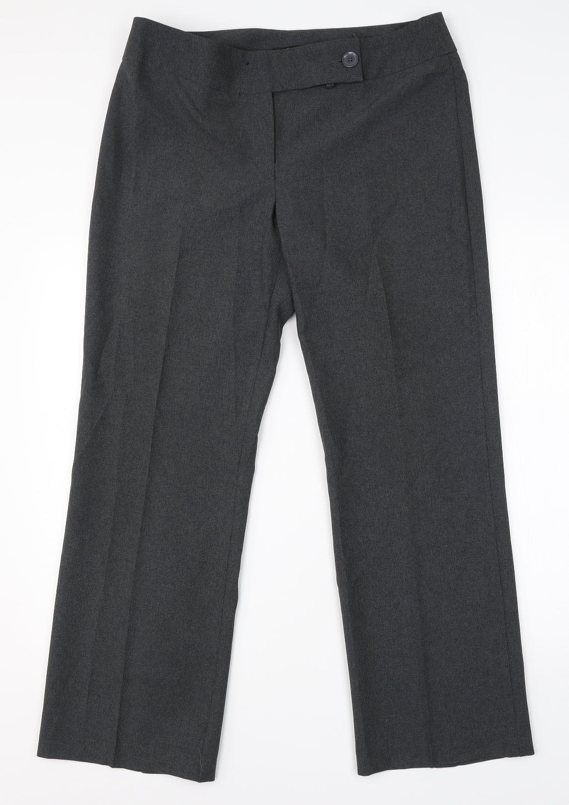 Georgre Womens Grey  Polyester Dress Pants Trousers Size 14 L26 in Regular