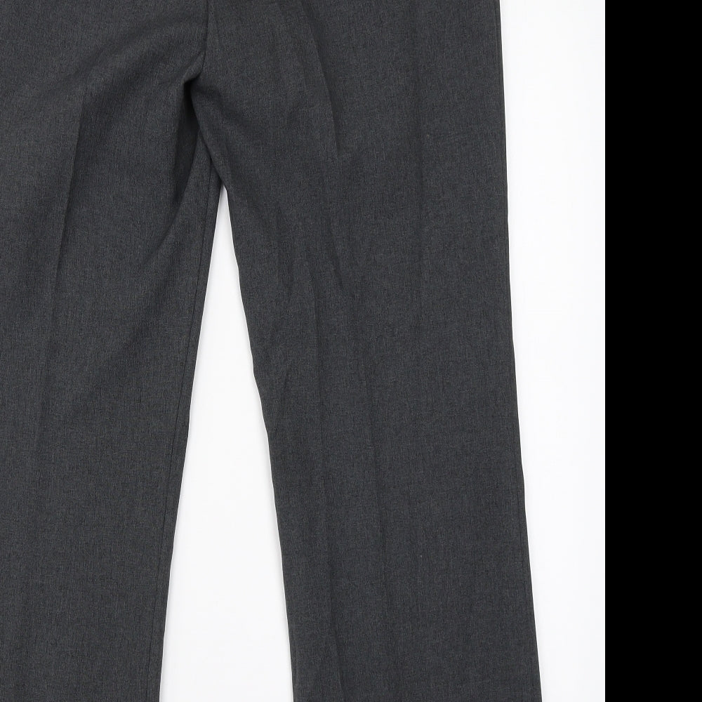 Georgre Womens Grey  Polyester Dress Pants Trousers Size 14 L26 in Regular