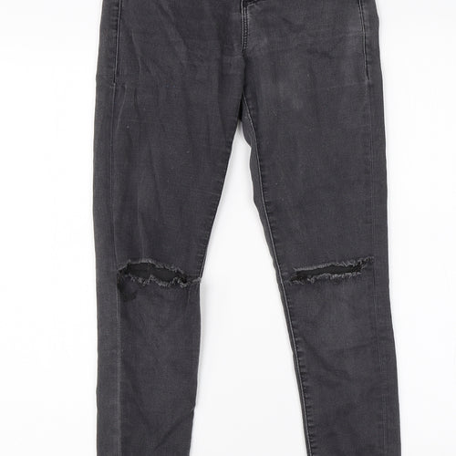 Topshop Womens Grey  Cotton Skinny Jeans Size 25 in L25 in Regular