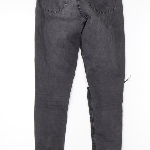 Topshop Womens Grey  Cotton Skinny Jeans Size 25 in L25 in Regular