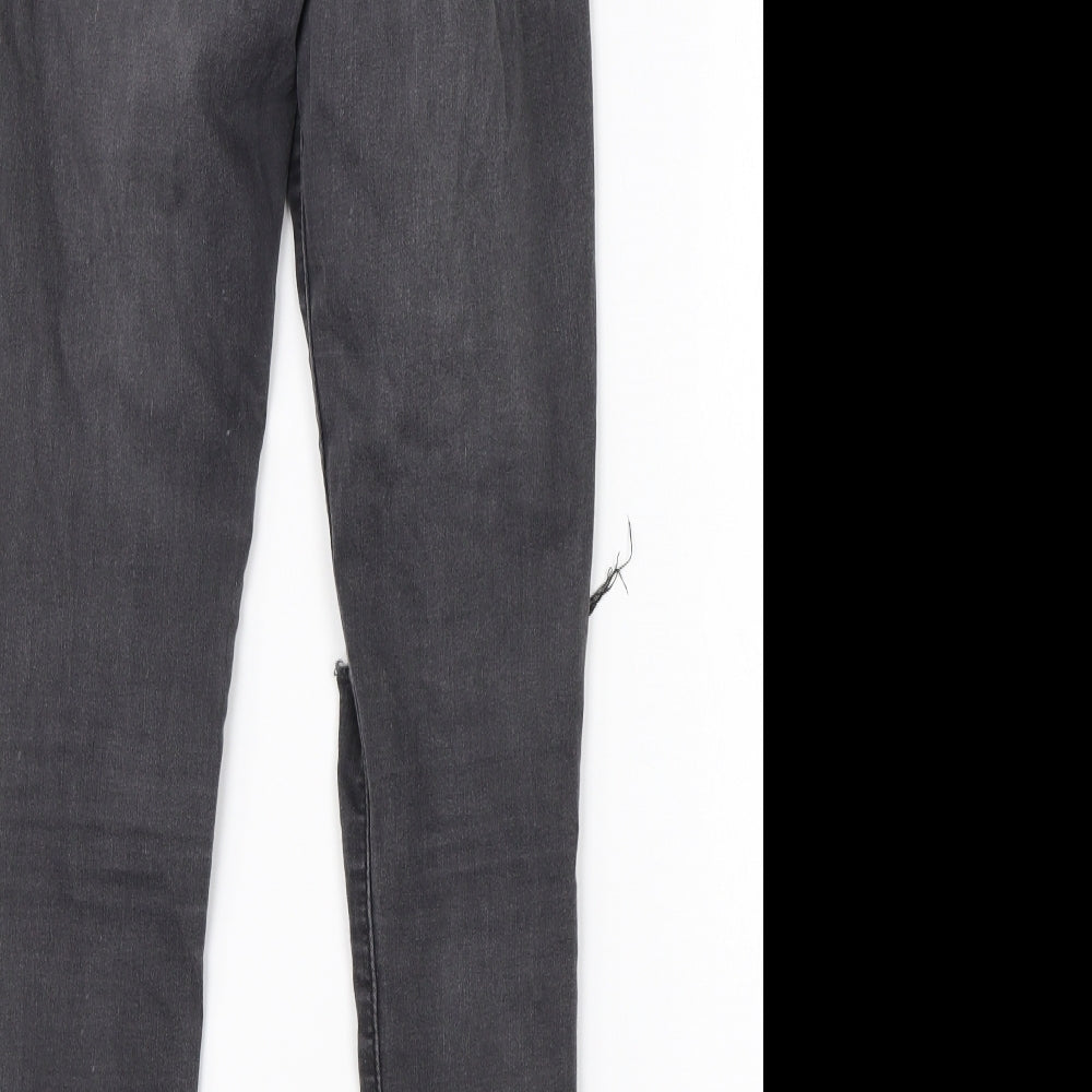 Topshop Womens Grey  Cotton Skinny Jeans Size 25 in L25 in Regular