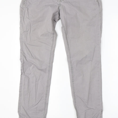 H&M Womens Ivory  Cotton Dress Pants Trousers Size 10 L30 in Regular
