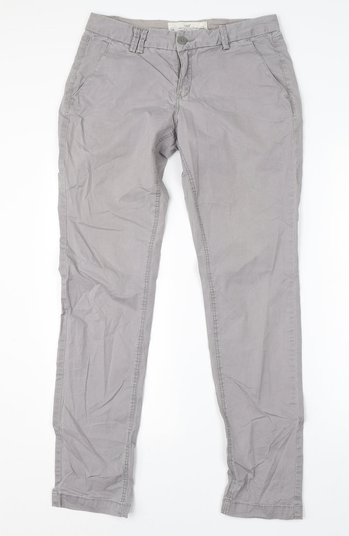 H&M Womens Ivory  Cotton Dress Pants Trousers Size 10 L30 in Regular