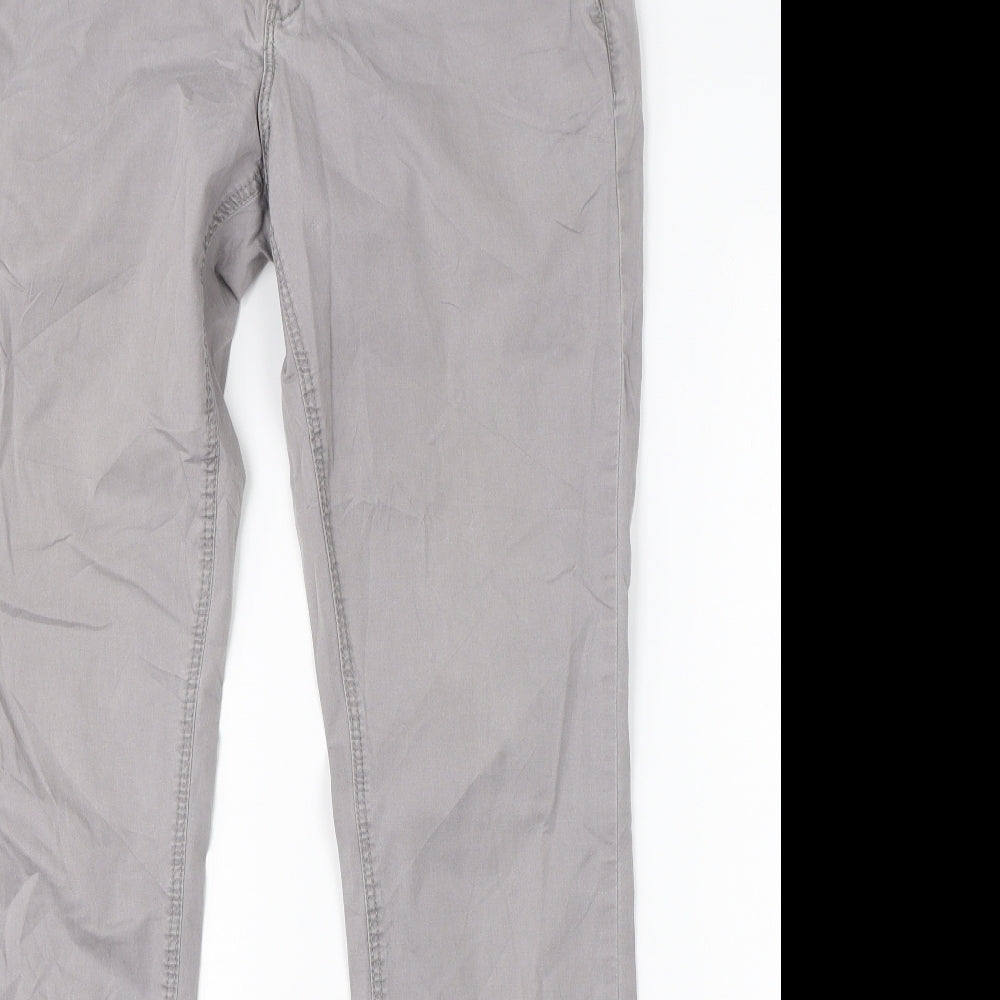 H&M Womens Ivory  Cotton Dress Pants Trousers Size 10 L30 in Regular