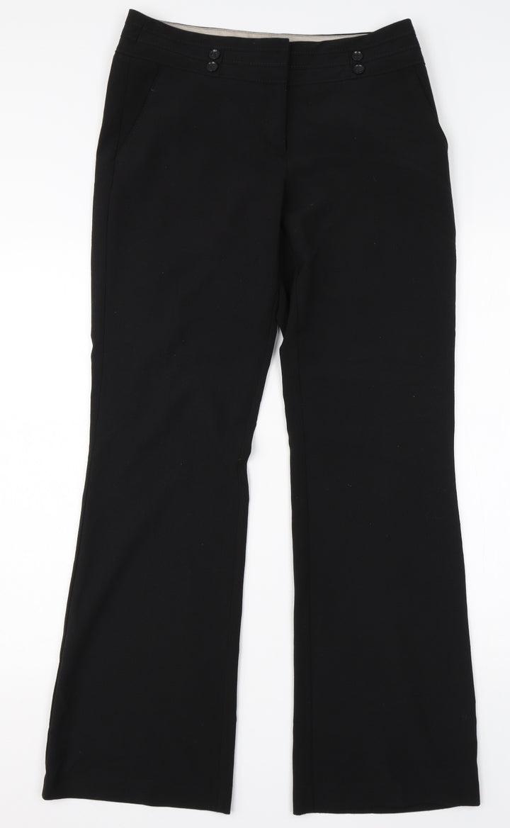 New Look Womens Black Viscose Dress Pants Trousers Size 10 L30 in Regular