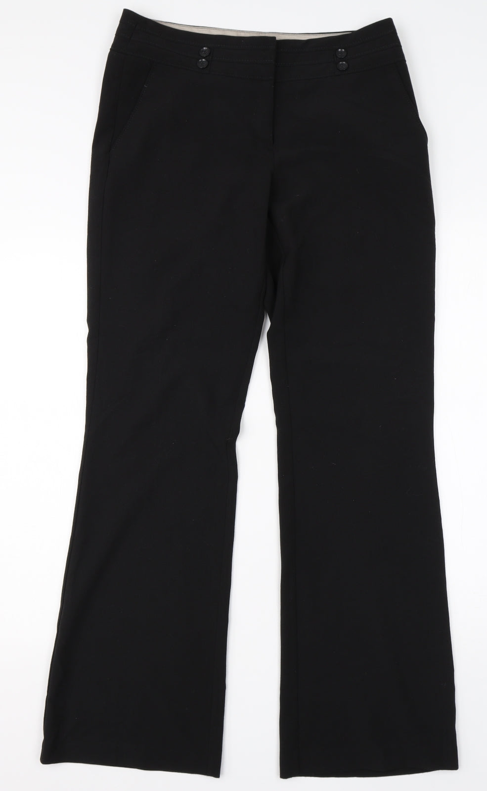 New Look Womens Black  Viscose Dress Pants Trousers Size 10 L30 in Regular