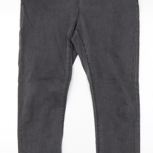 Preworn Womens Grey  Cotton Skinny Jeans Size 35 in L26 in Regular