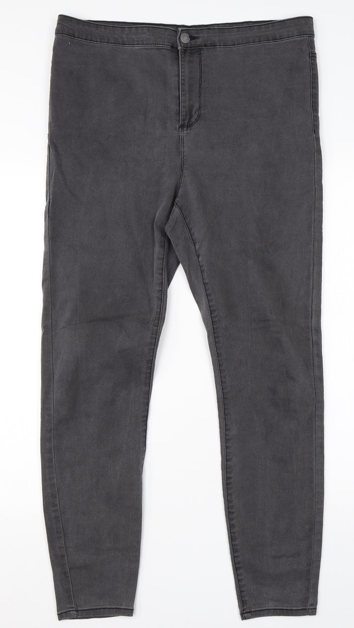 Preworn Womens Grey  Cotton Skinny Jeans Size 35 in L26 in Regular