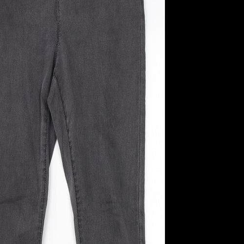 Preworn Womens Grey  Cotton Skinny Jeans Size 35 in L26 in Regular