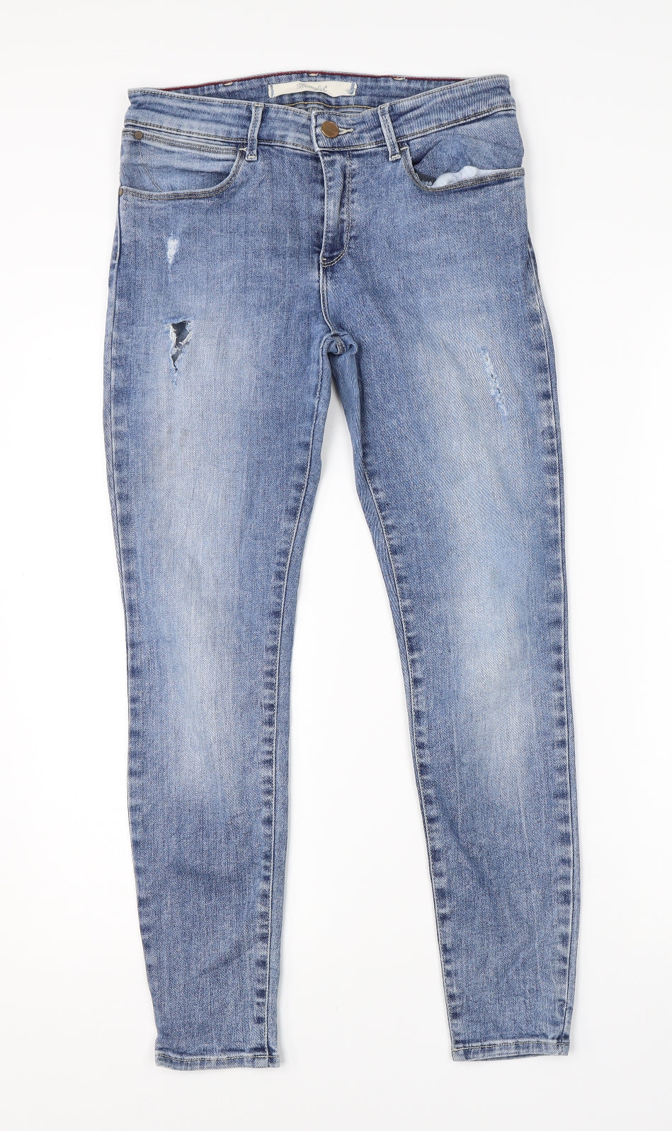 Wrangler Womens Blue  Cotton Skinny Jeans Size 28 L25 in Regular