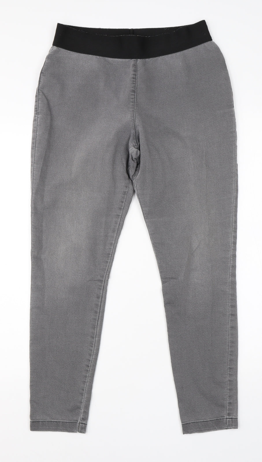 M&S Womens Grey  Cotton Jegging Jeans Size 12 L26 in Regular