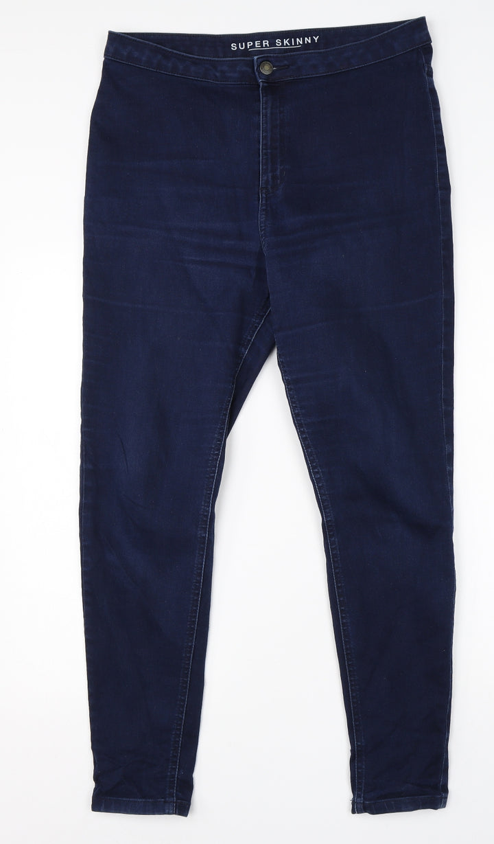 Preworn Womens Blue Cotton Jegging Jeans Size 34 in L25 in Regular
