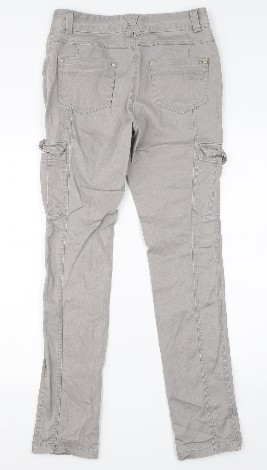 TU Womens Grey  Cotton Cargo Trousers Size 8 L29 in Regular