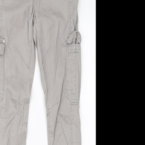 TU Womens Grey  Cotton Cargo Trousers Size 8 L29 in Regular