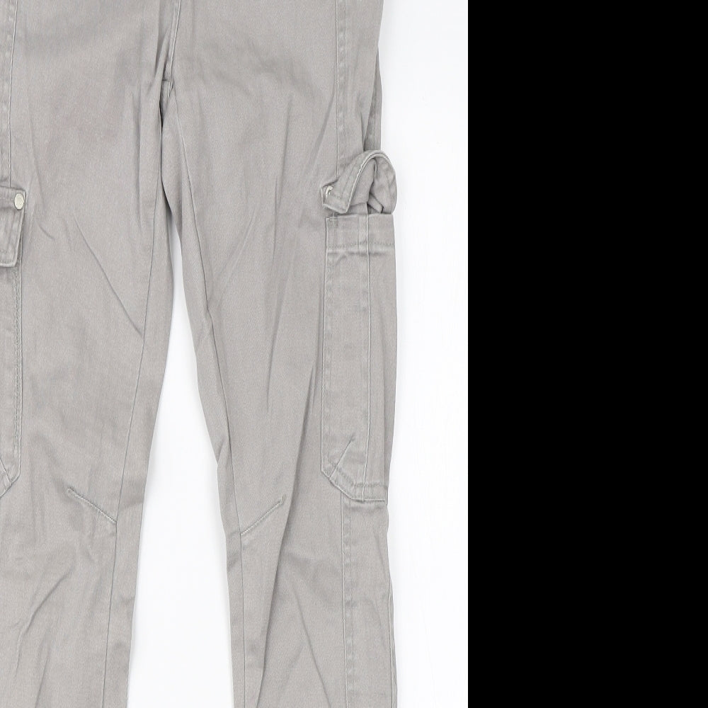 TU Womens Grey  Cotton Cargo Trousers Size 8 L29 in Regular