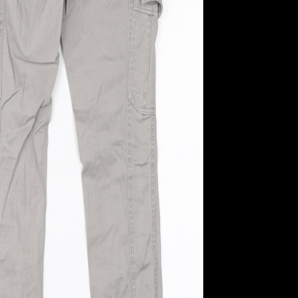 TU Womens Grey  Cotton Cargo Trousers Size 8 L29 in Regular