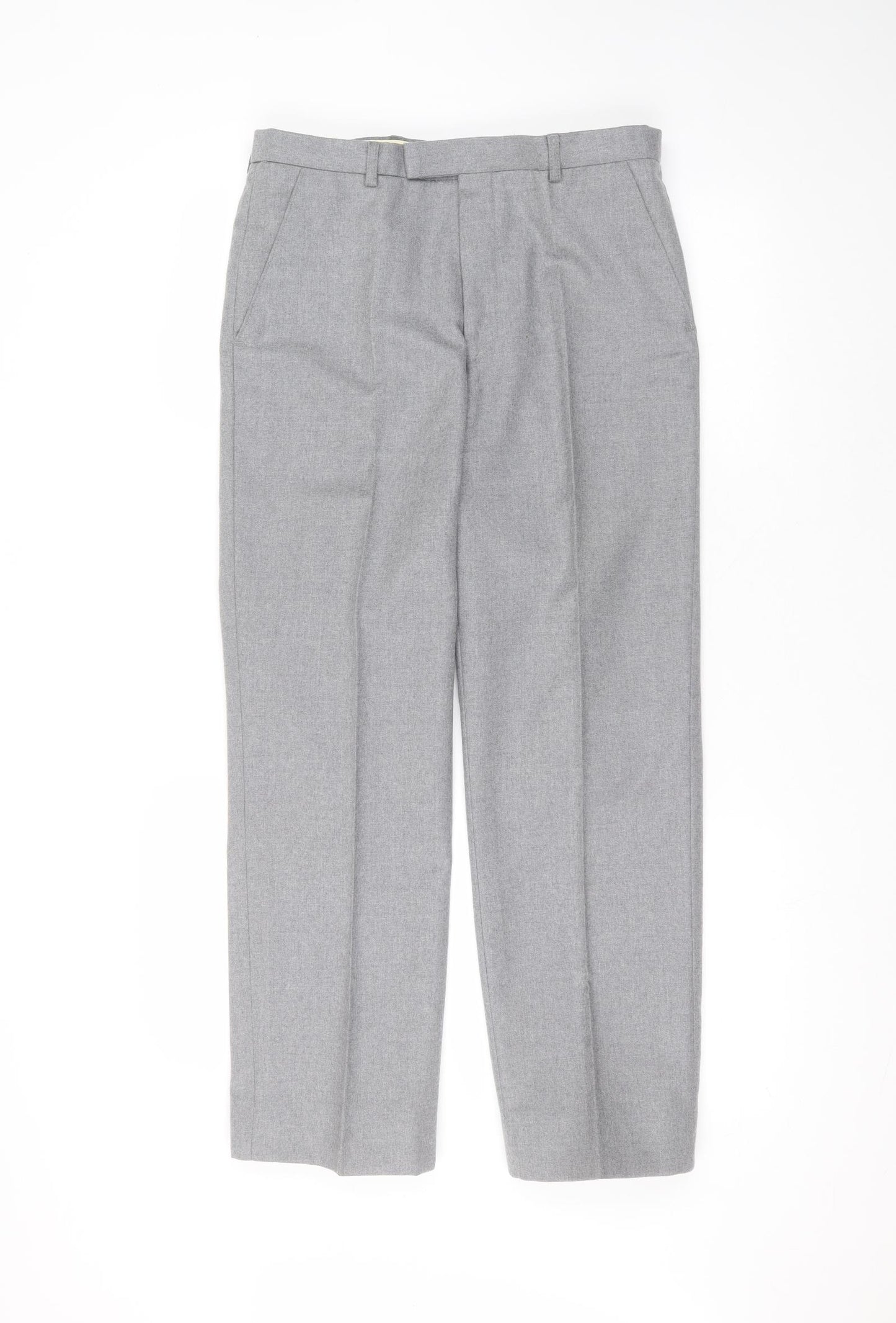 Preworn Mens Grey  Polyester Dress Pants Trousers Size 32 in L27 in Regular
