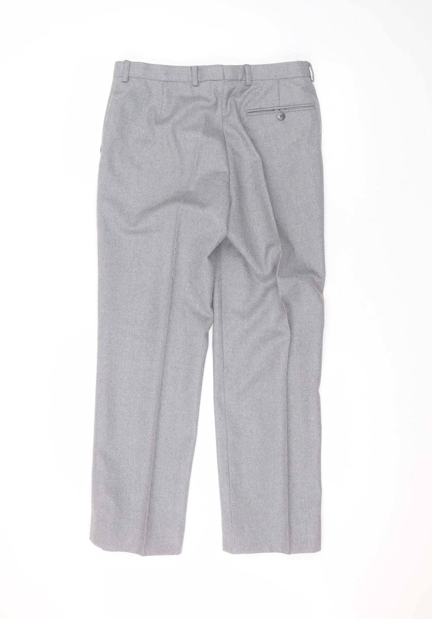 Preworn Mens Grey  Polyester Dress Pants Trousers Size 32 in L27 in Regular