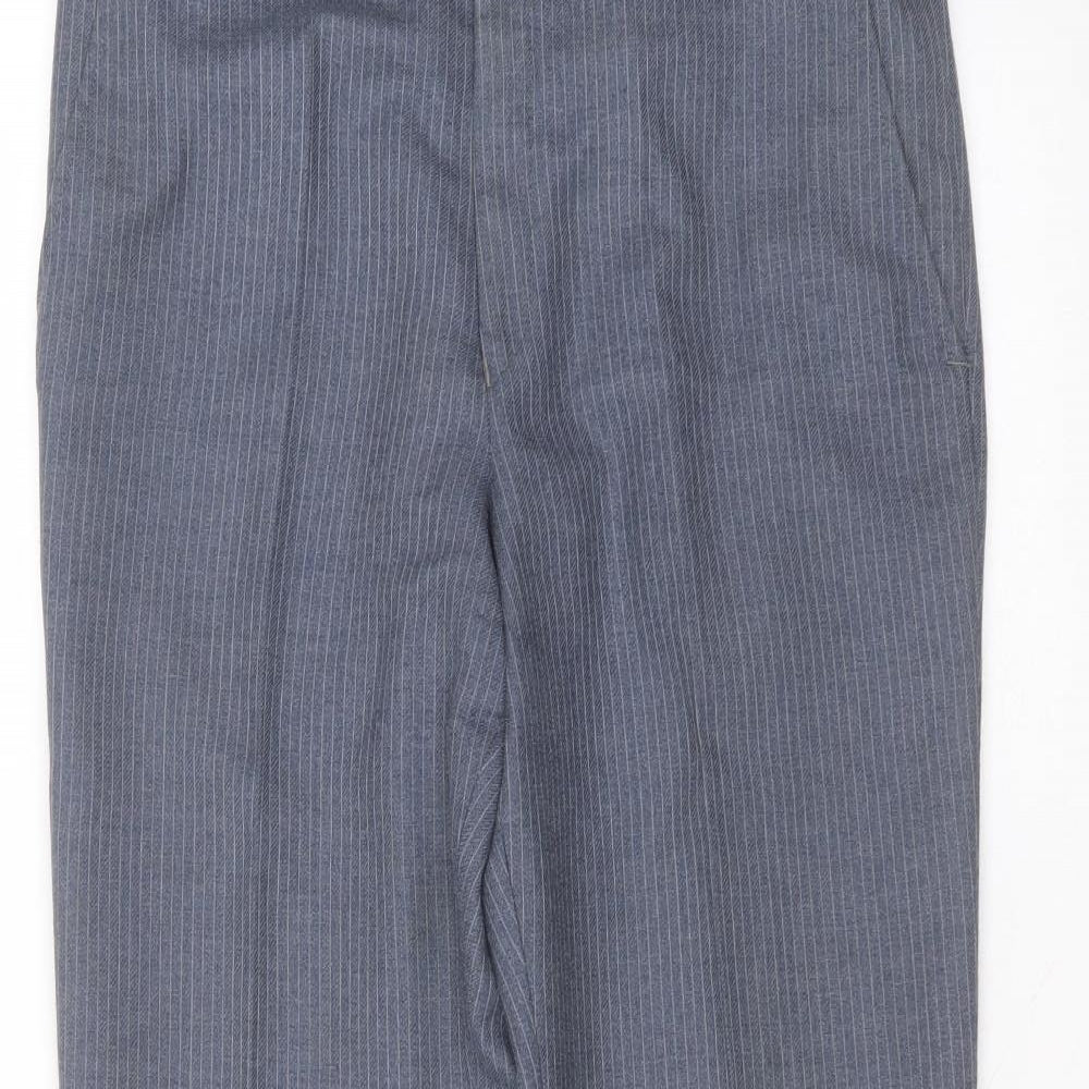 Burton Mens Blue Striped Polyester Trousers  Size 32 in L27 in Regular