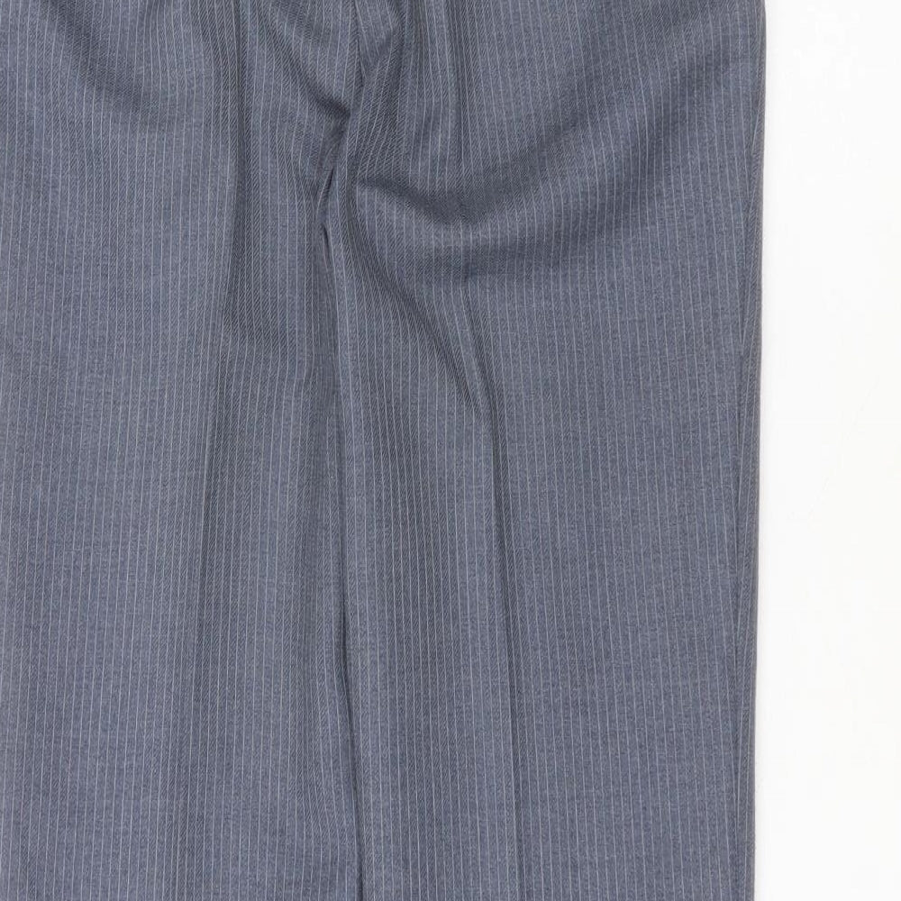 Burton Mens Blue Striped Polyester Trousers  Size 32 in L27 in Regular