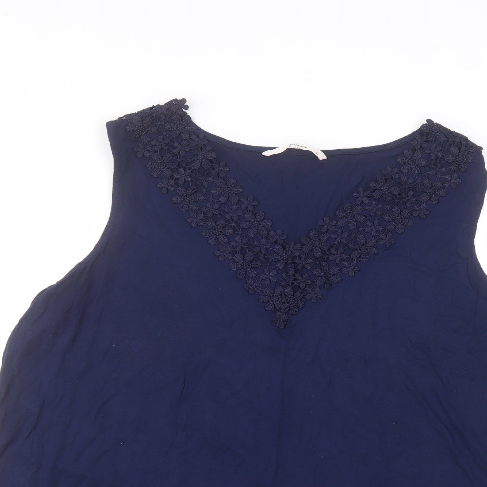 Tank Womens Blue  Viscose Basic T-Shirt Size 22 Round Neck